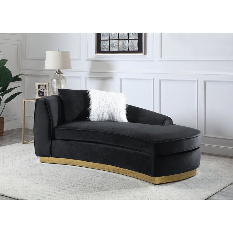 Everly Quinn Ludelle Velvet Chaise Lounge Wayfair